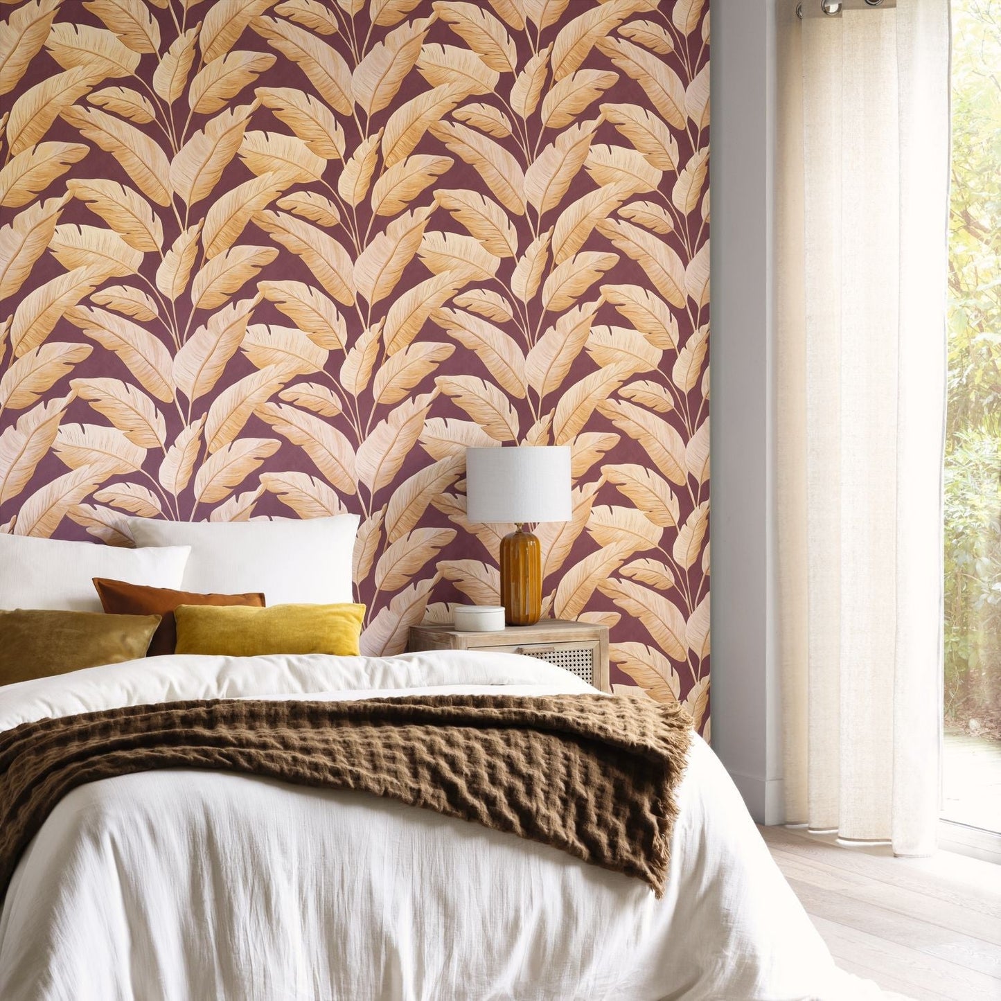 Tropicalia Wallpaper - Prune - Caselio - 106545056 - Premier Wallcovering