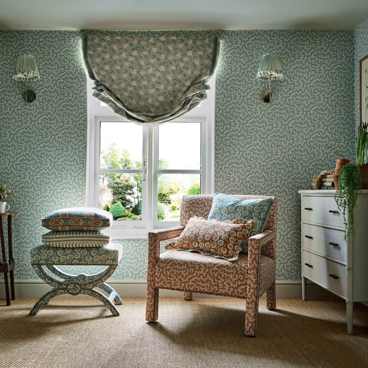 Truffle Wallpaper - Blue Clay - DABW217241 - Sanderson - Premier Wallcovering