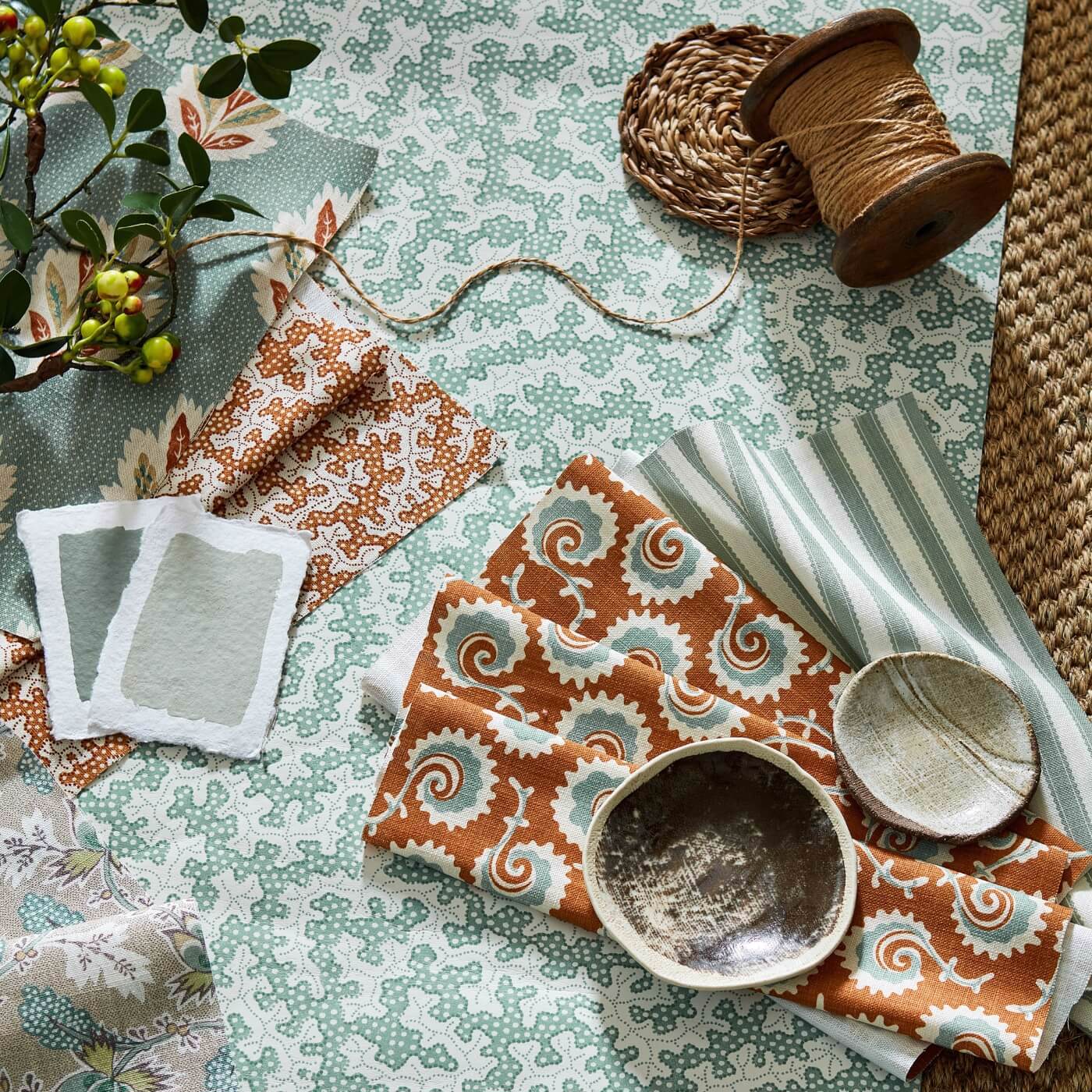 Truffle Wallpaper - Blue Clay - DABW217241 - Sanderson - Premier Wallcovering