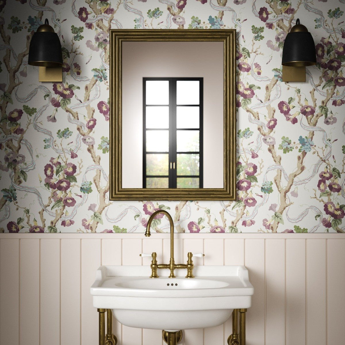 Trumpet Vine Wallpaper - Heather - Warner House - Premier Wallcovering