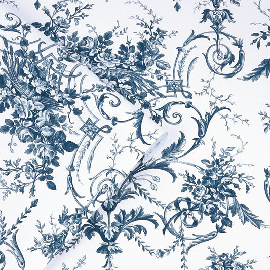 Tuileries Wallpaper - Midnight Blue - Laura Ashley - 122767 - Premier Wallcovering