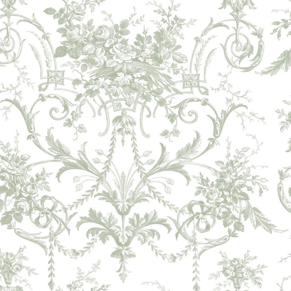 Tuileries Wallpaper - Sage Green - Laura Ashley - 130112 - Premier Wallcovering