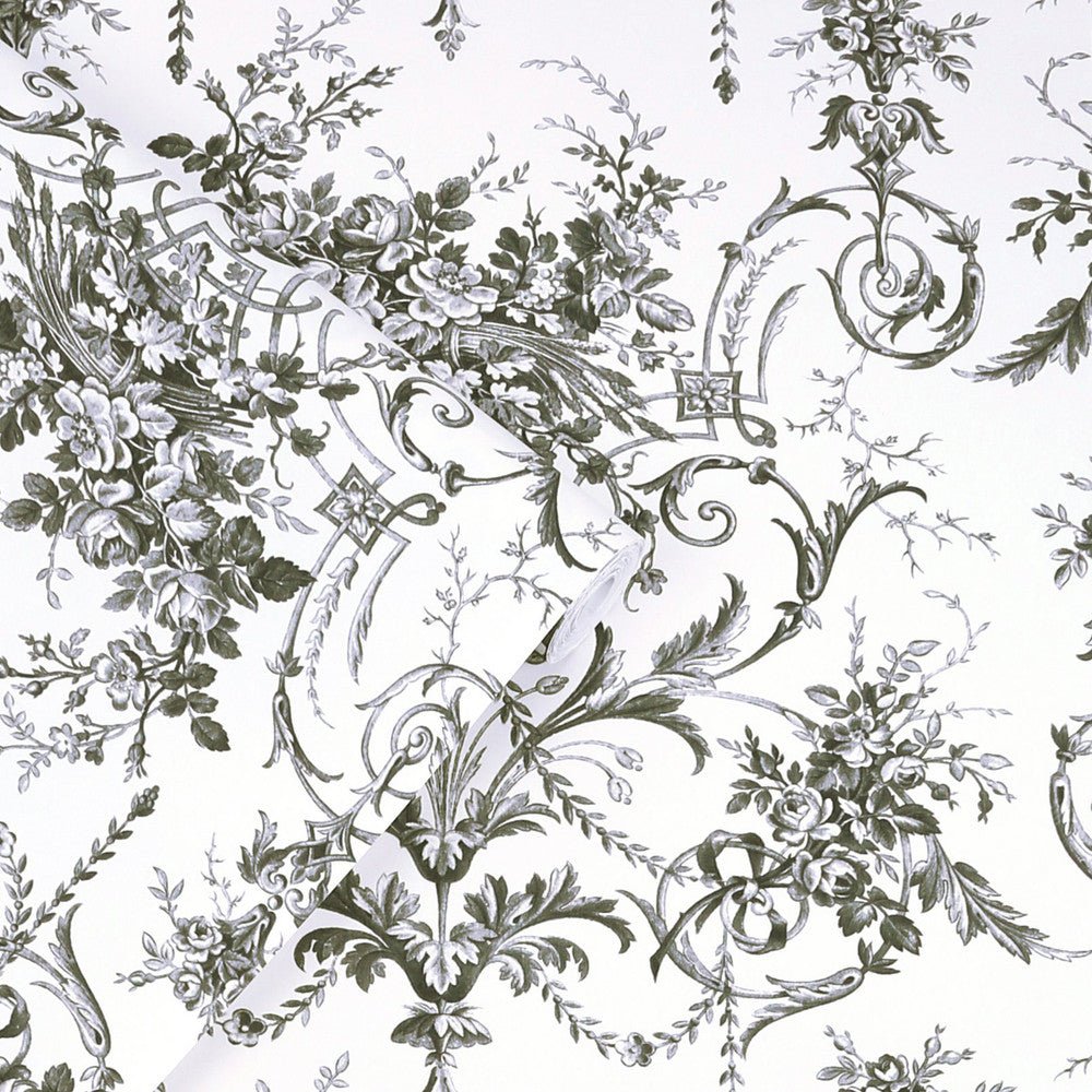 Tuileries Wallpaper - Charcoal Grey - Laura Ashley - 122768 - Premier Wallcovering