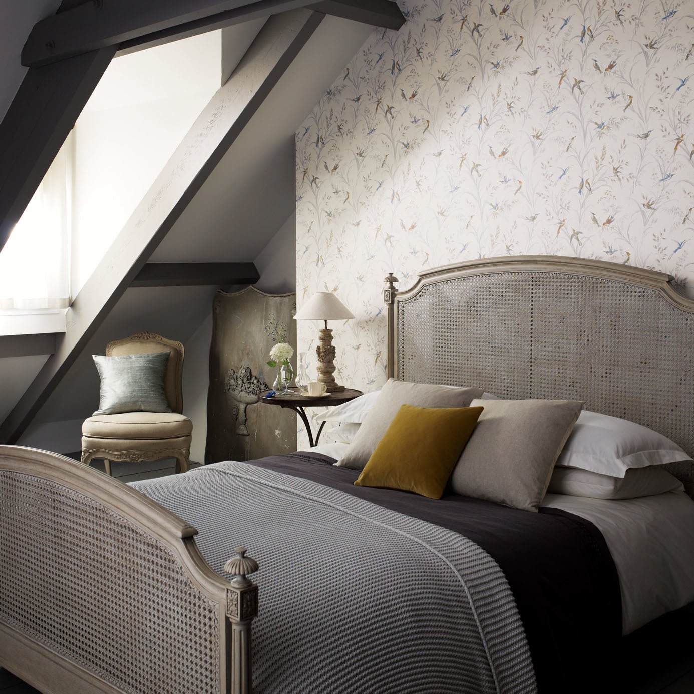 Tuileries Wallpaper - Silver/Multi - DFAB214083 - Sanderson - Premier Wallcovering