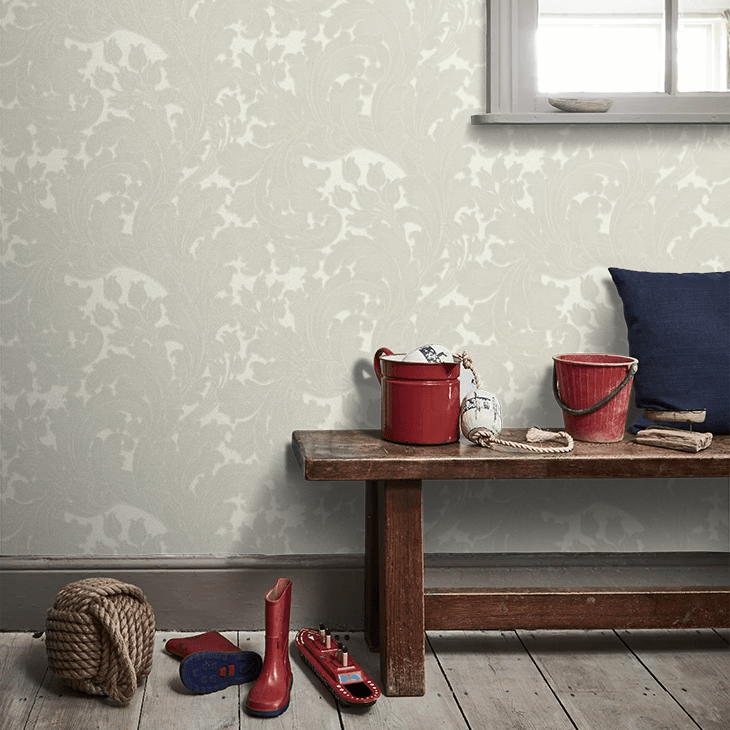 Tulip Wallpaper - Pale Grey - Little Greene - 0260TUPALEZ - Premier Wallcovering