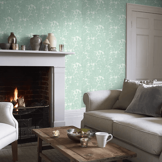Tulip Wallpaper - Aqua - Little Greene - 0260TUAQUAZ - Premier Wallcovering