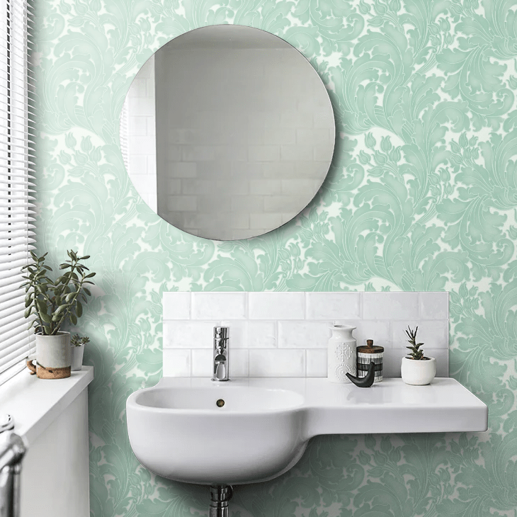 Tulip Wallpaper - Aqua - Little Greene - 0260TUAQUAZ - Premier Wallcovering