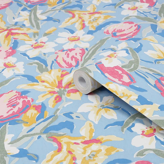 Tulips Wallpaper - China Blue - Laura Ashley - 119847 - Premier Wallcovering