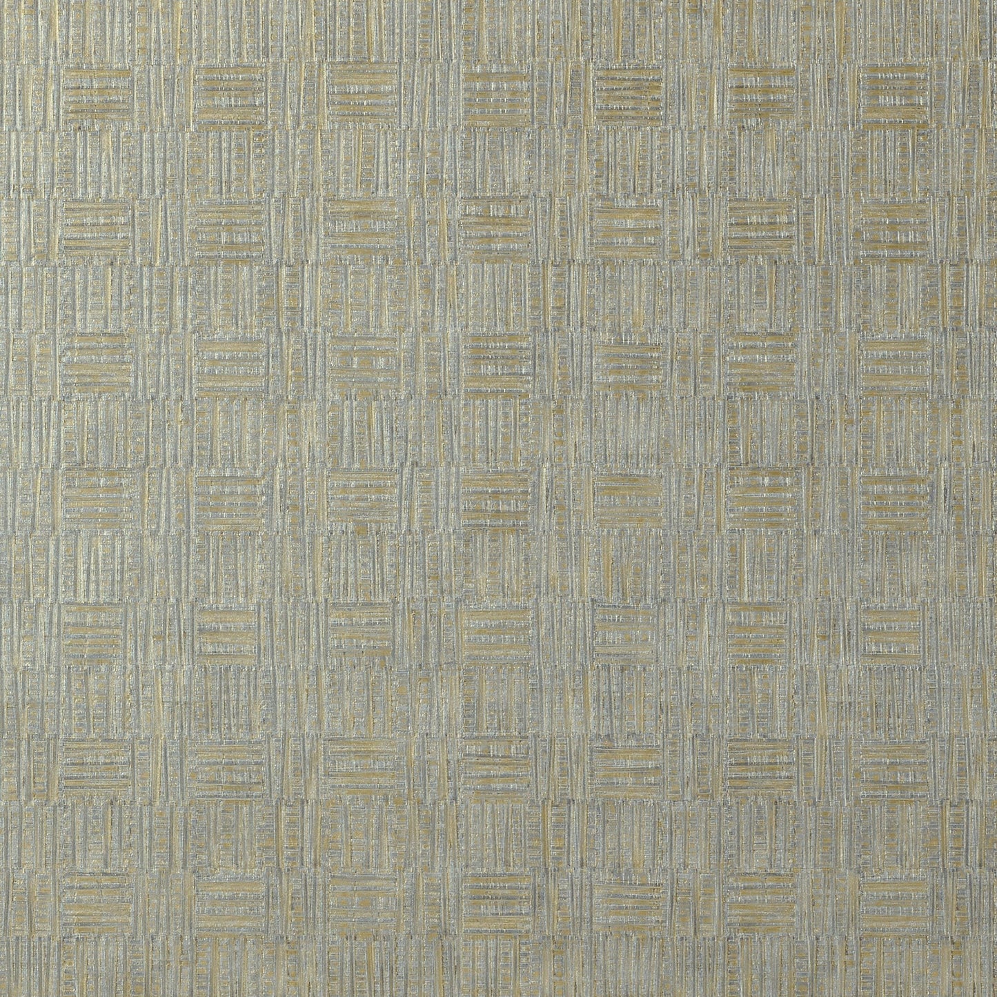 Tunica Basket Wallpaper - Grey with Metallic Gold - Thibaut - T75085 - Premier Wallcovering