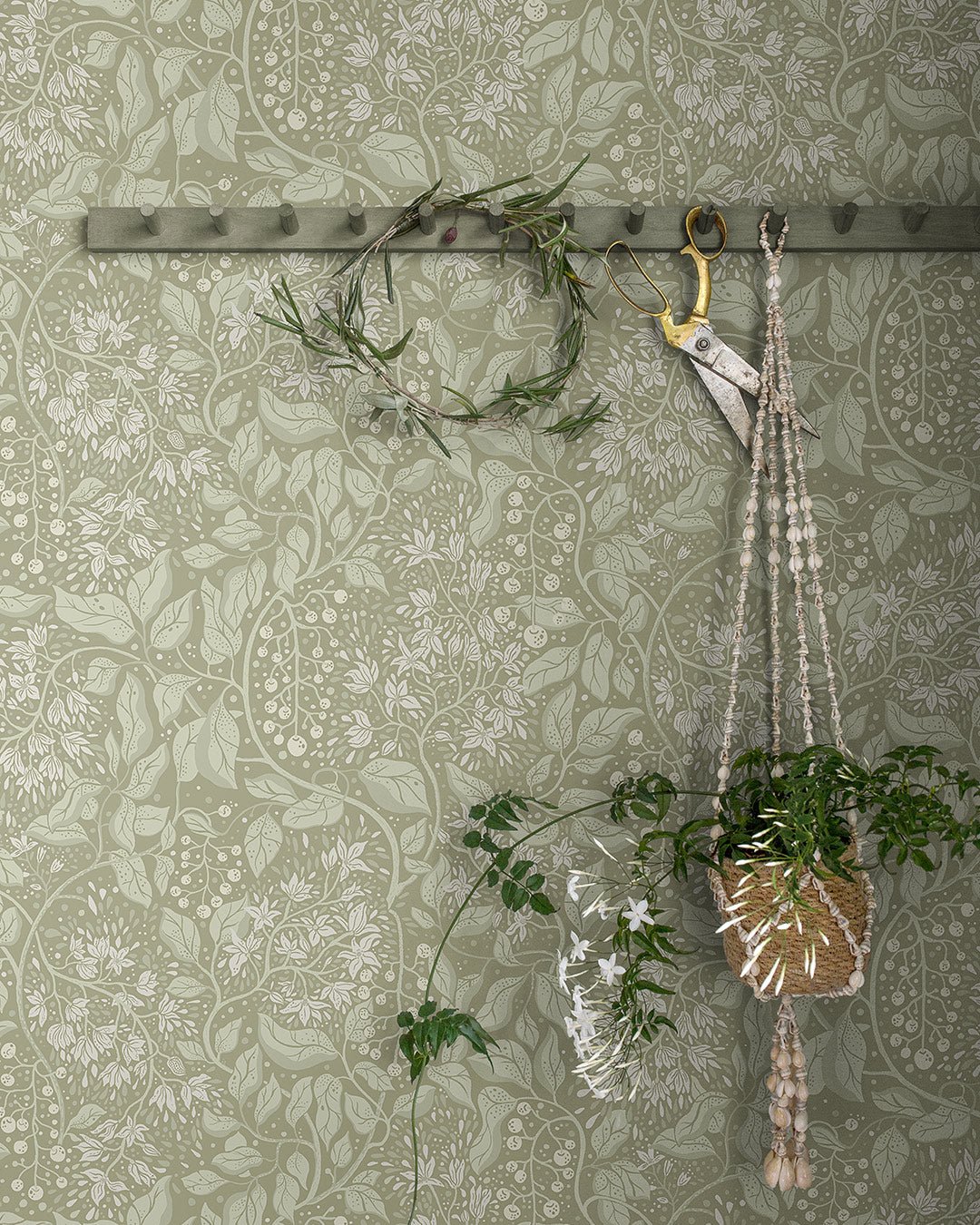 Turi Wallpaper - Warm Green - Midbec - 22024 - Premier Wallcovering