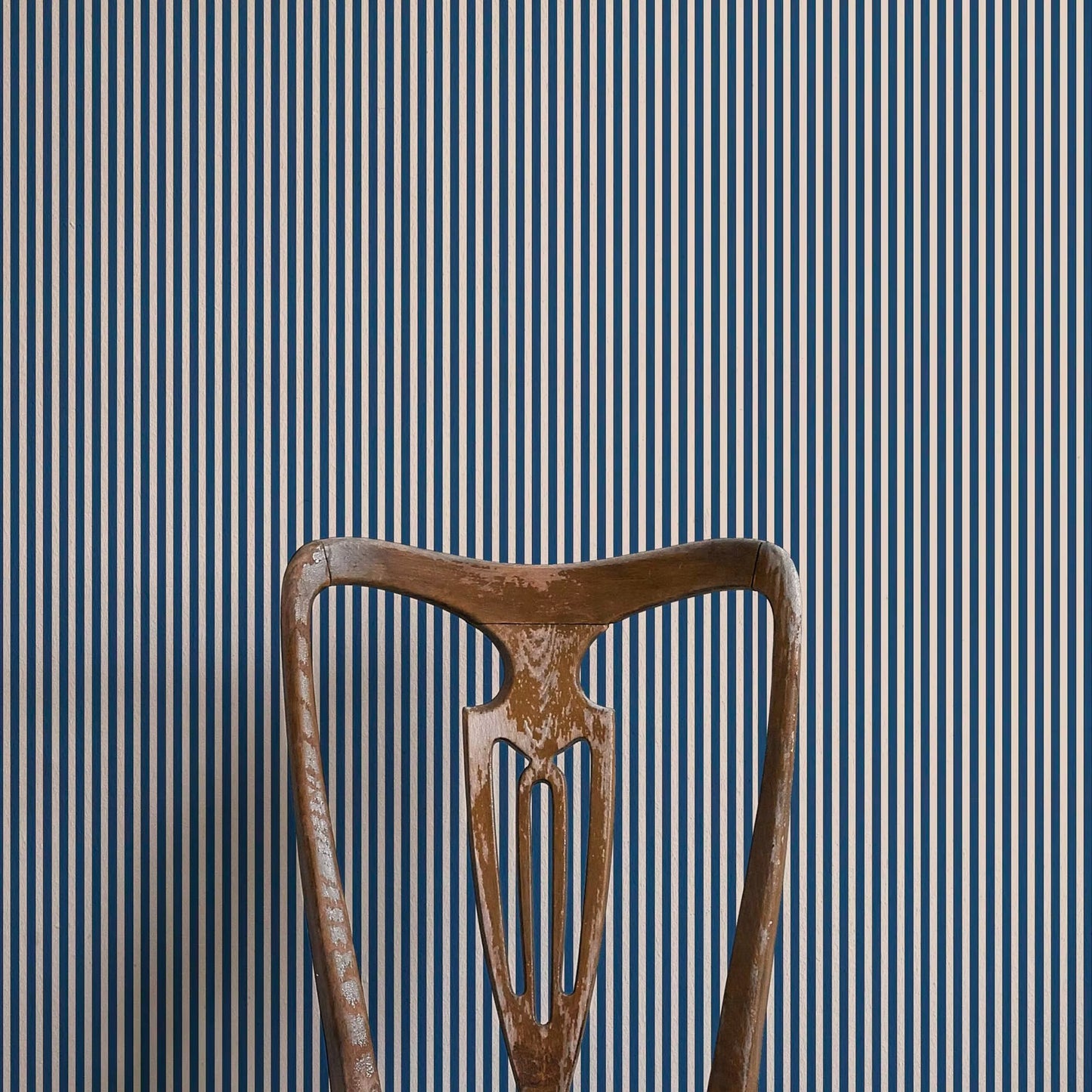 Tuscan Stripes Wallpaper - Navy Blue & Oatmeal - Ottoline - W/C&S/102/4 - Premier Wallcovering