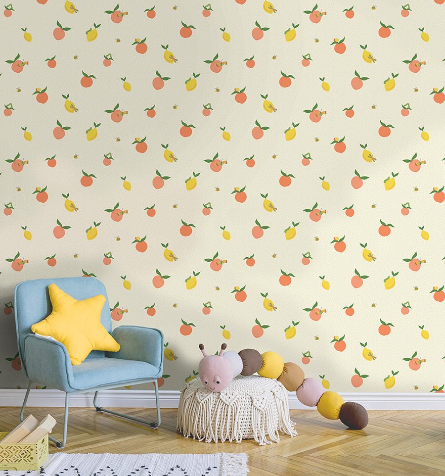 Tutti Fruity Wallpaper - Cream/Orange - Holden Décor - 13270 - Premier Wallcovering