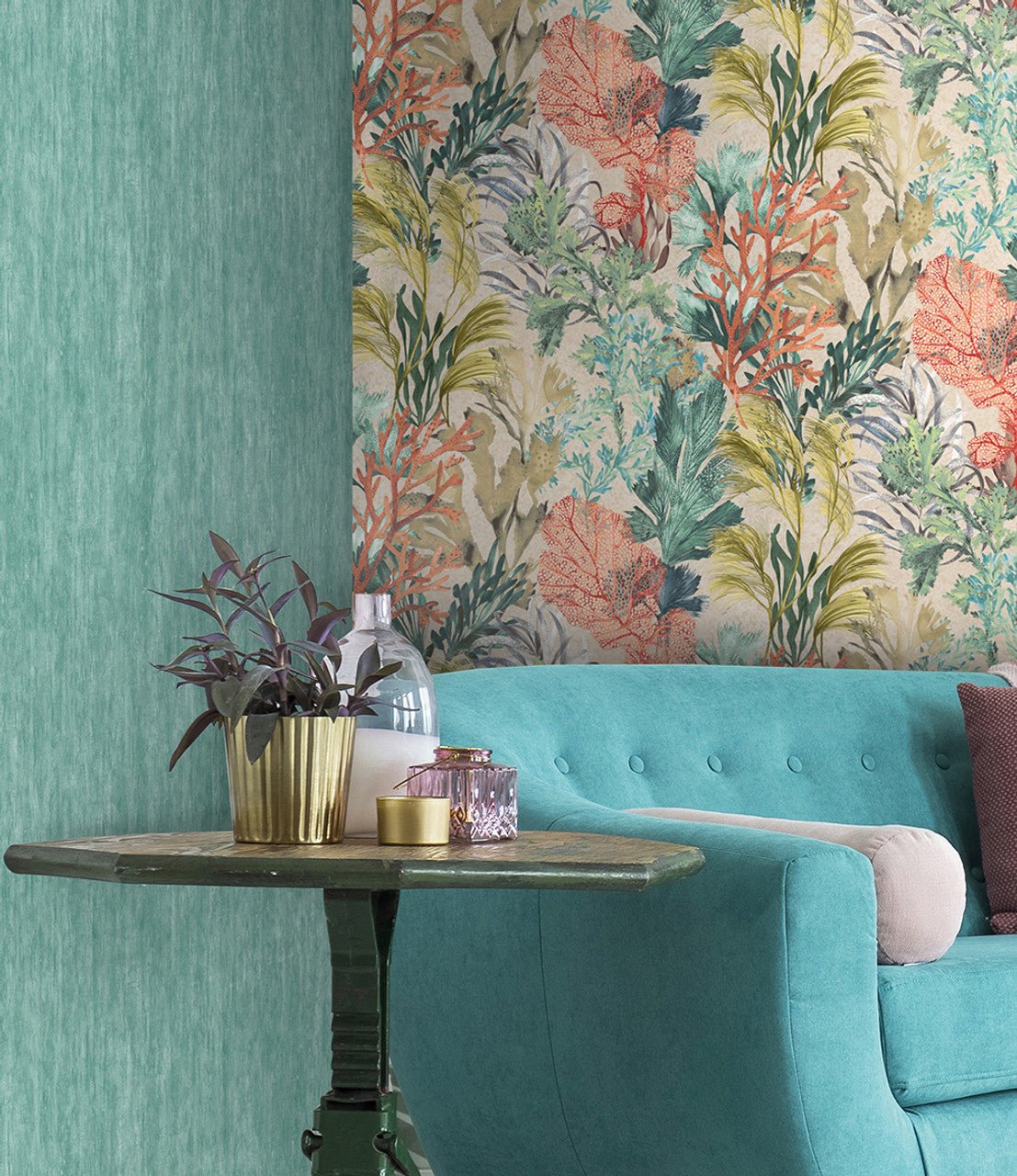 Tuvalu Tropical Wallpaper - Blue Banana - Hohenberger - 26723 - Premier Wallcovering