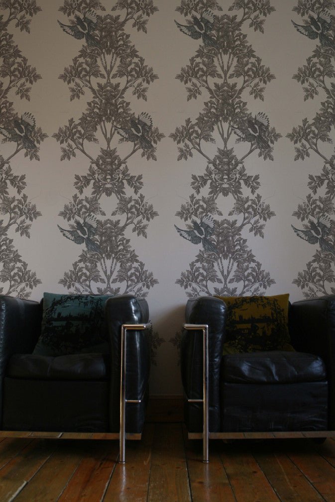 Two In A Bush Wallpaper - Grey - Timorous Beasties - HRN/TWB/4008/01 - Premier Wallcovering