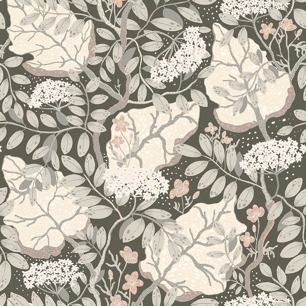 Ulla Britt Wallpaper - Dark Gray - Midbec - 55030 - Premier Wallcovering