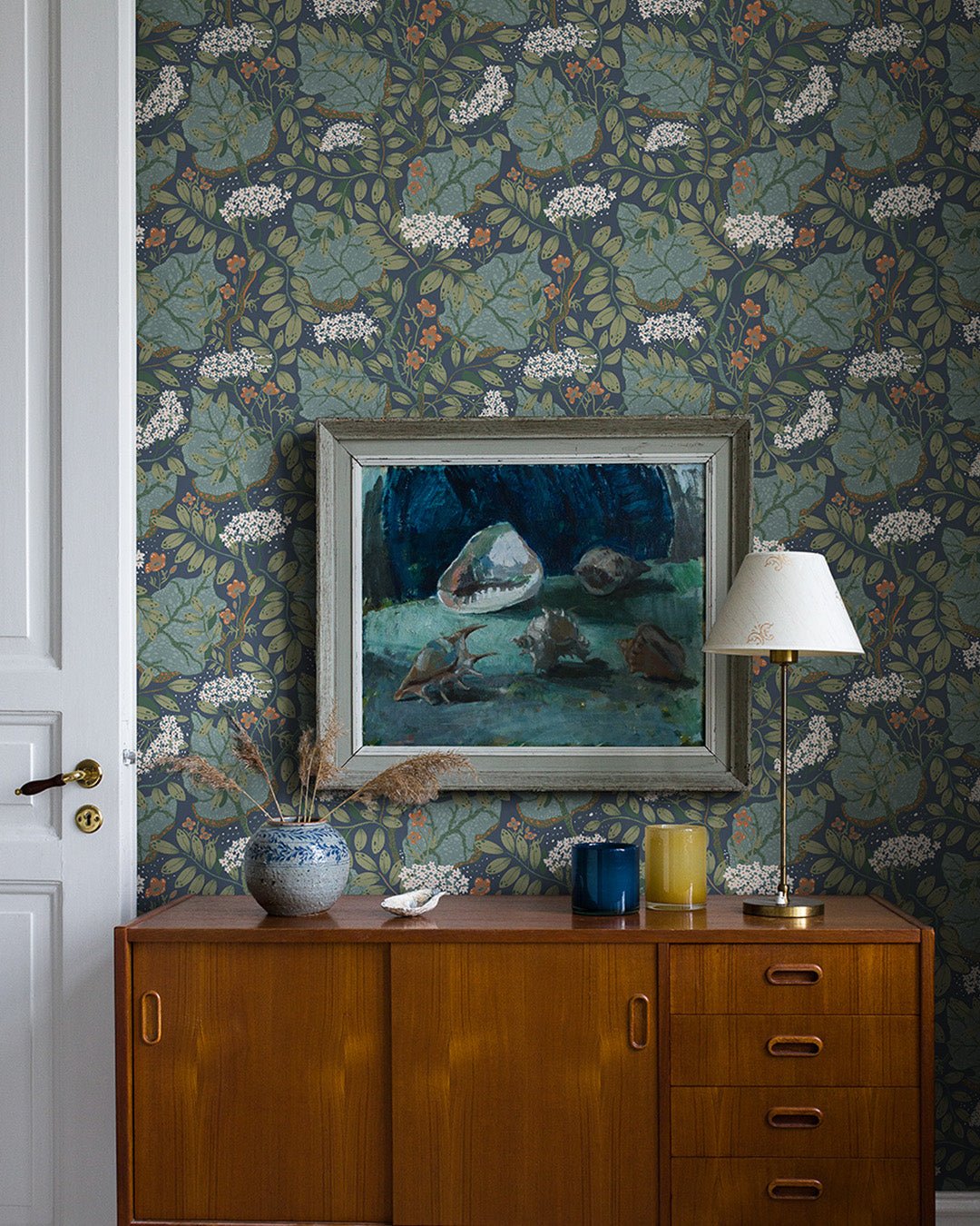 Ulla Britt Wallpaper - Dark Blue - Midbec - 55028 - Premier Wallcovering