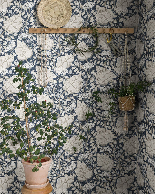 Ulla Britt Wallpaper - Midnight Blue - Midbec - 55027 - Premier Wallcovering