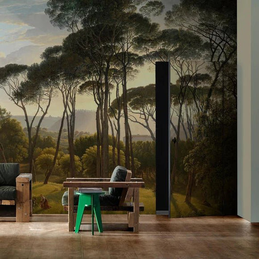 Umbrella Pines Wall Mural - Green - NLXL - RKS - 01 - Premier Wallcovering