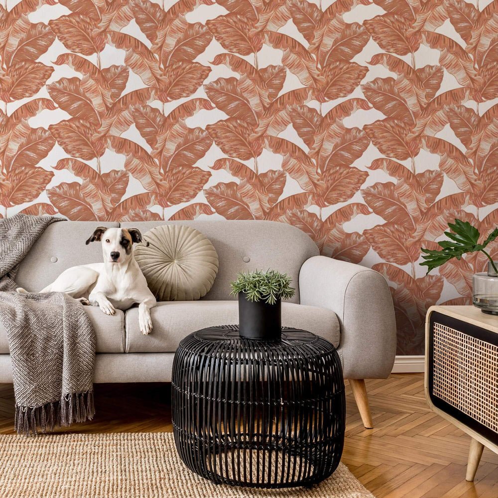 Under The Banana Tree Wallpaper - Terracotta - Lust Home - LH900003 - Premier Wallcovering