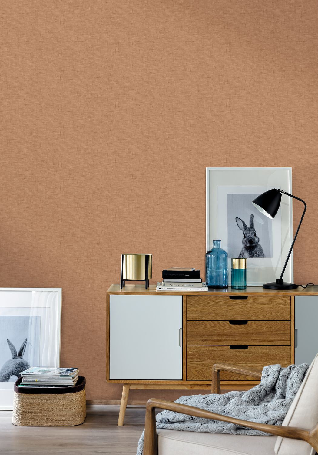 Uni Gaze Wallpaper - Noisette - Caselio - 103762340 - Premier Wallcovering