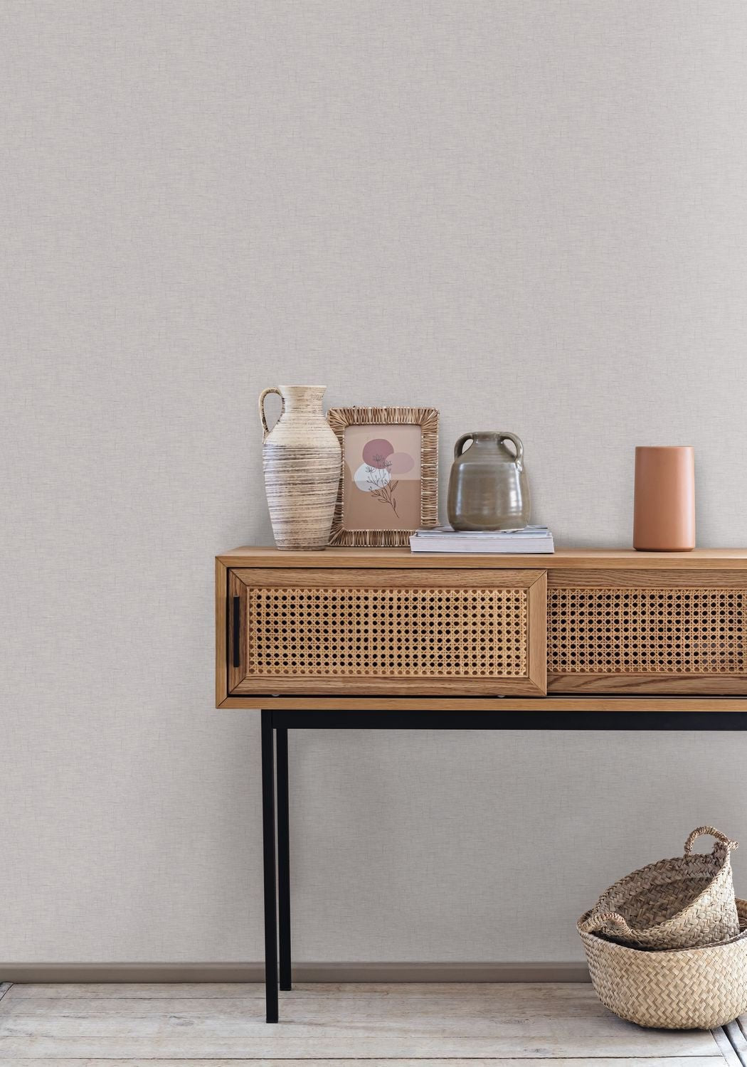 Uni Gaze Wallpaper - Gris Clair - Caselio - 103769151 - Premier Wallcovering