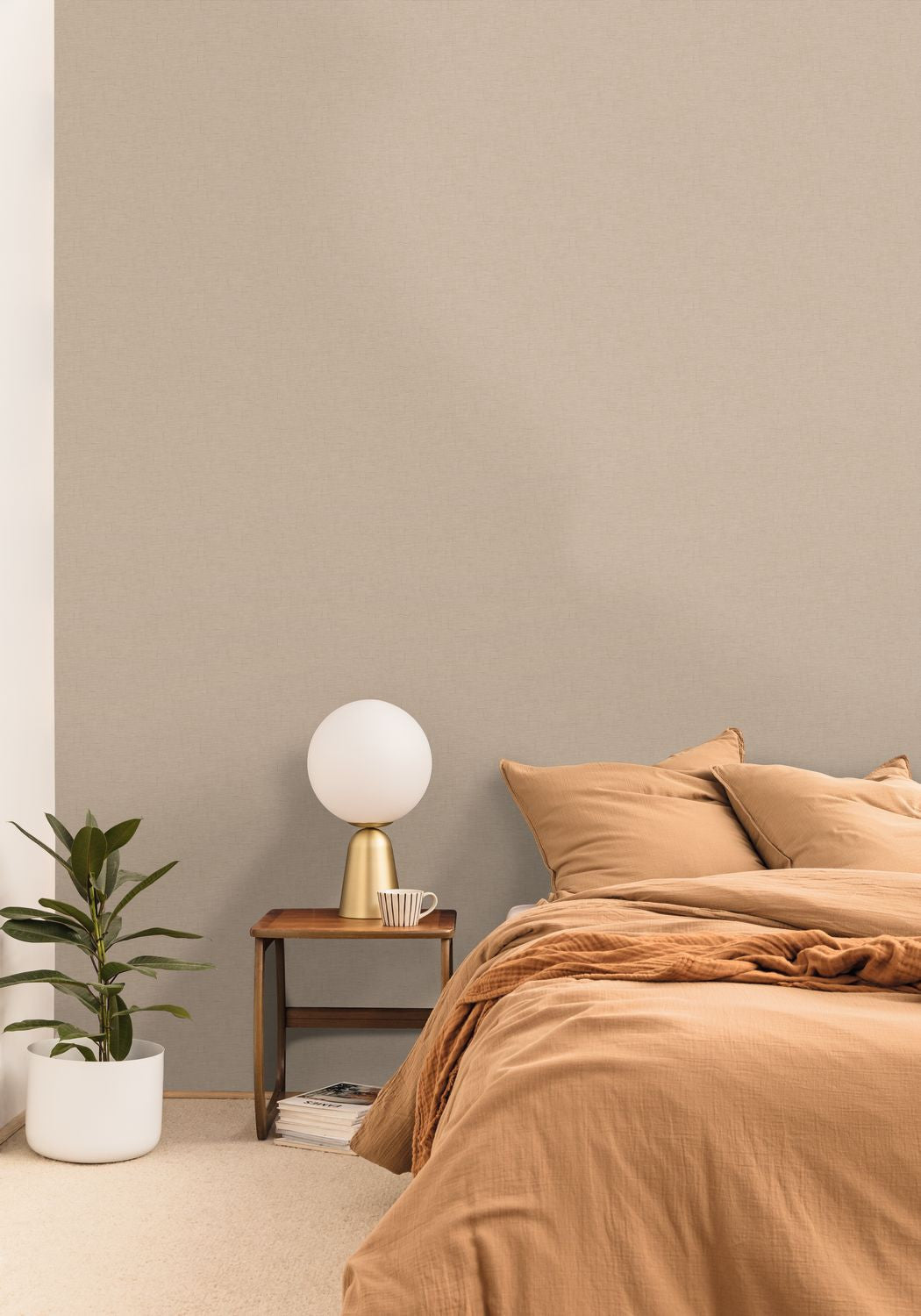 Uni Gaze Wallpaper - Marron Glace - Caselio - 103762000 - Premier Wallcovering