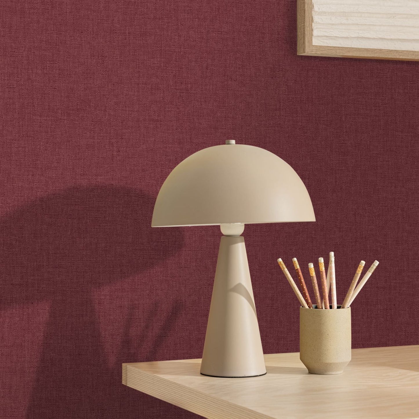 Uni Mat Wallpaper - Bordeaux - Caselio - 103225050 - Premier Wallcovering