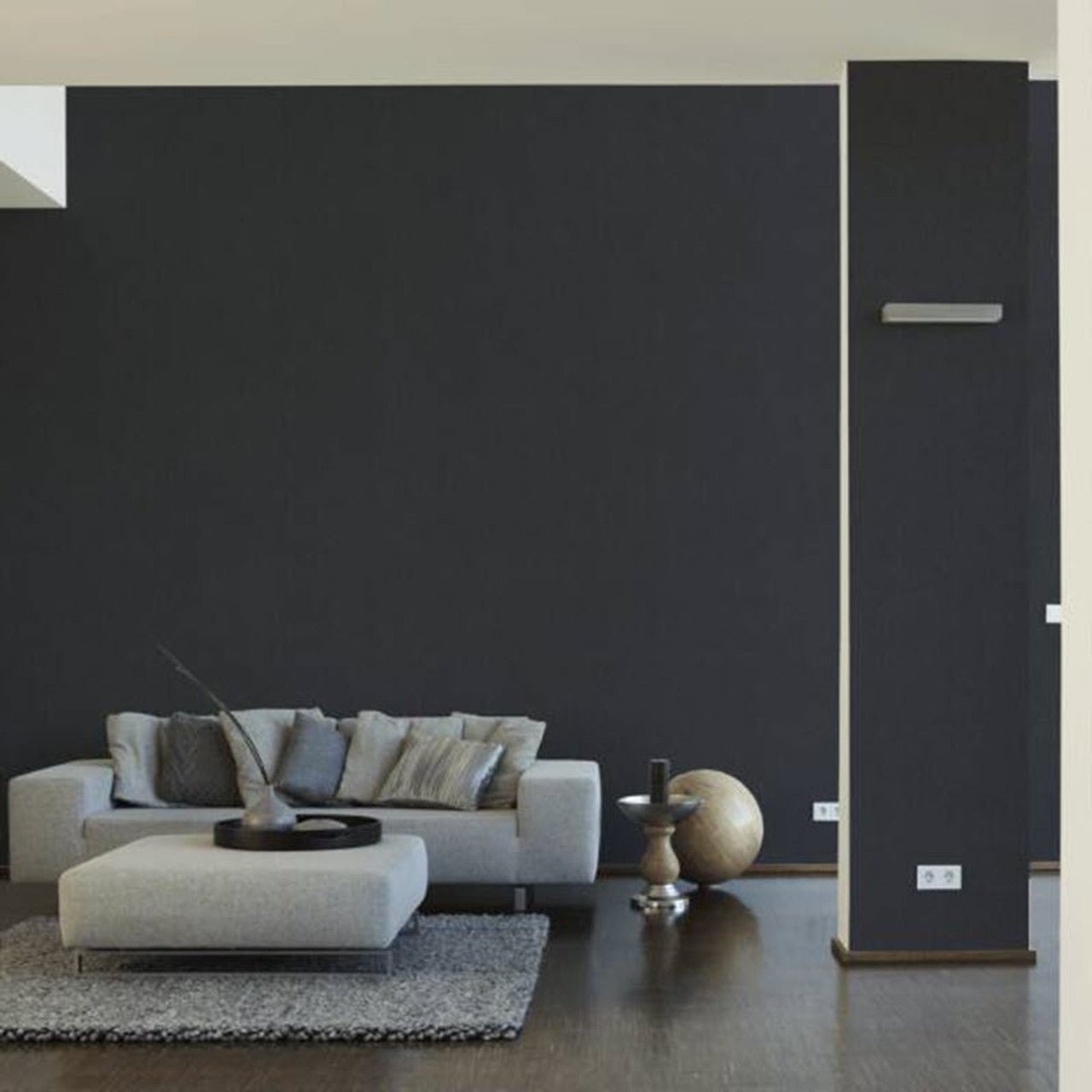 Uni Wallpaper - Black - A S Creation - Karl Lagerfield - 3788 - 59 - Premier Wallcovering