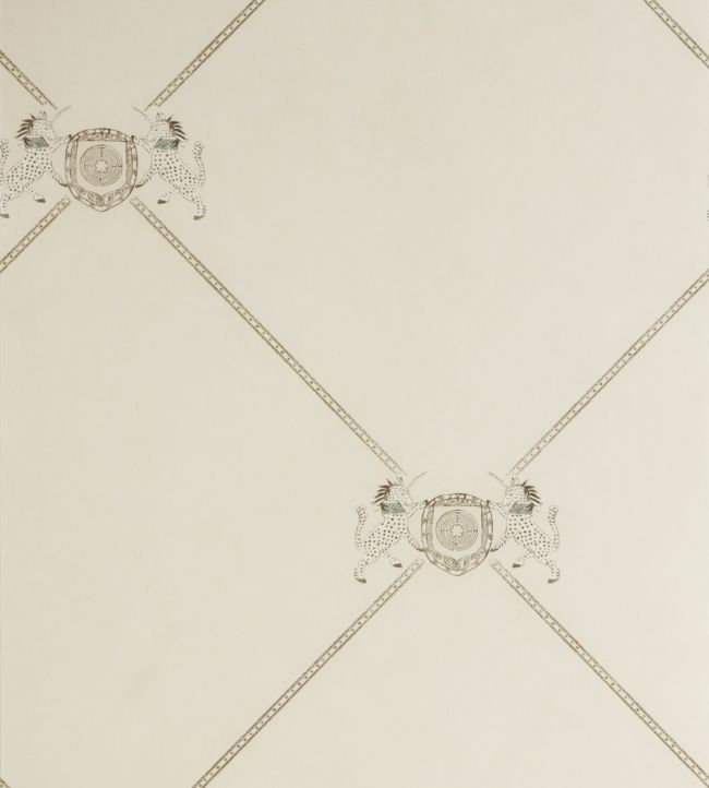 Unicorn Wallpaper - White - Andrew Martin - KKUNIWH - Premier Wallcovering