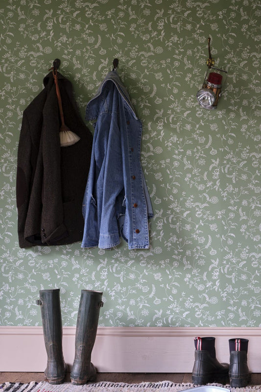 Uppark Wallpaper - Slipper Satin - 590 - Farrow & Ball - Premier Wallcovering