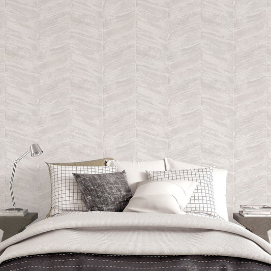 Utopia Chevron Wallpaper - Cream - Galerie - G67771 - Premier Wallcovering