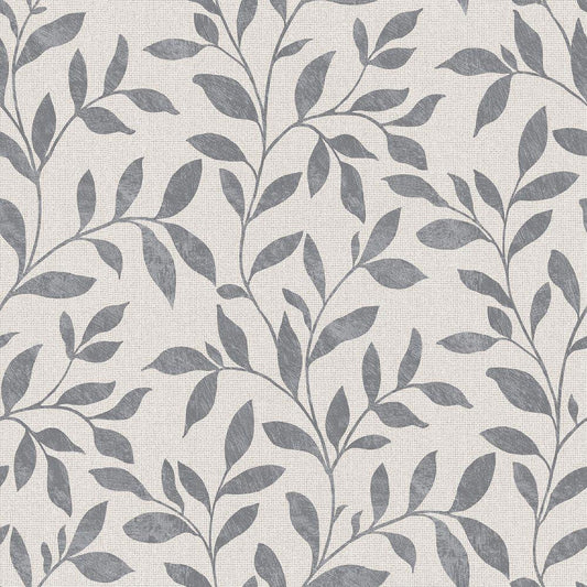 Utopia Loose Leaf Wallpaper - Silver Grey - Galerie - G68028 - Premier Wallcovering