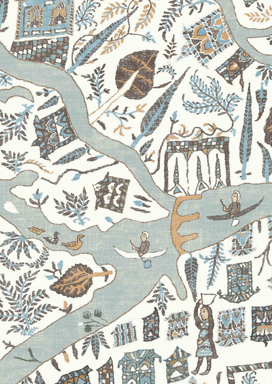 Utopia Wallpaper - Aqua Vita - Lewis & Wood - Premier Wallcovering