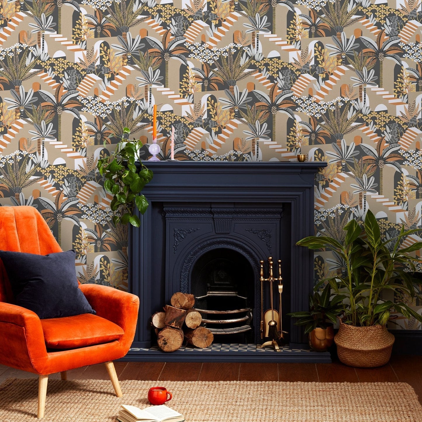 Vacay Wallpaper - Ochre - Envy - 122363 - Premier Wallcovering