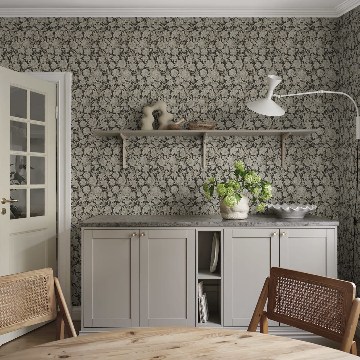 Valentin Wallpaper - Charcoal - Sandberg - S10247 - Premier Wallcovering