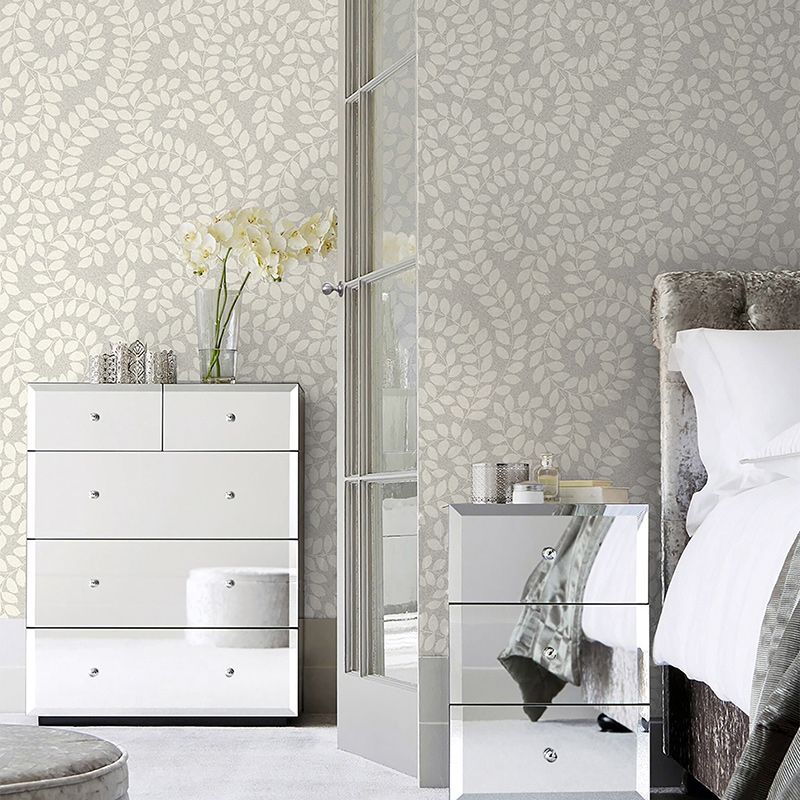 Valentino Leaf Wallpaper - Grey - Belgravia - 1927 - Premier Wallcovering