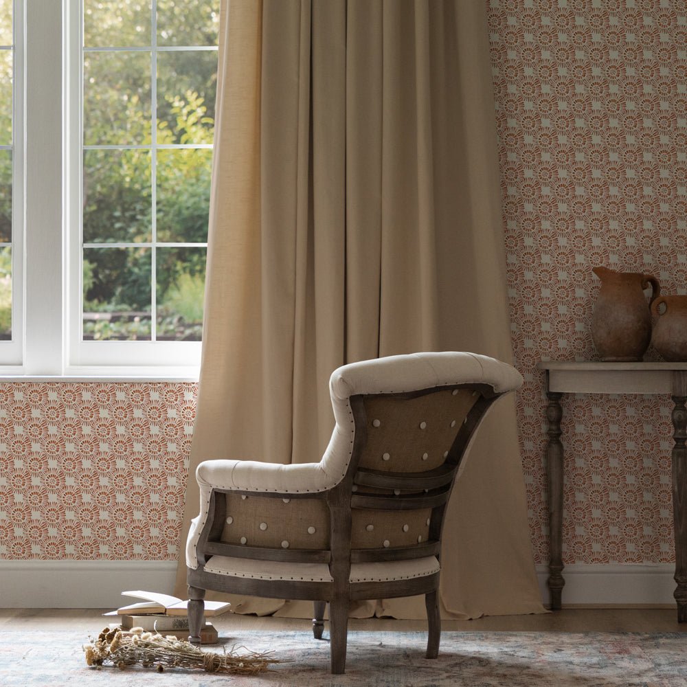 Vali Wallpaper - Terracotta - Voyage Maison - VALI/WPO/TER - Premier Wallcovering