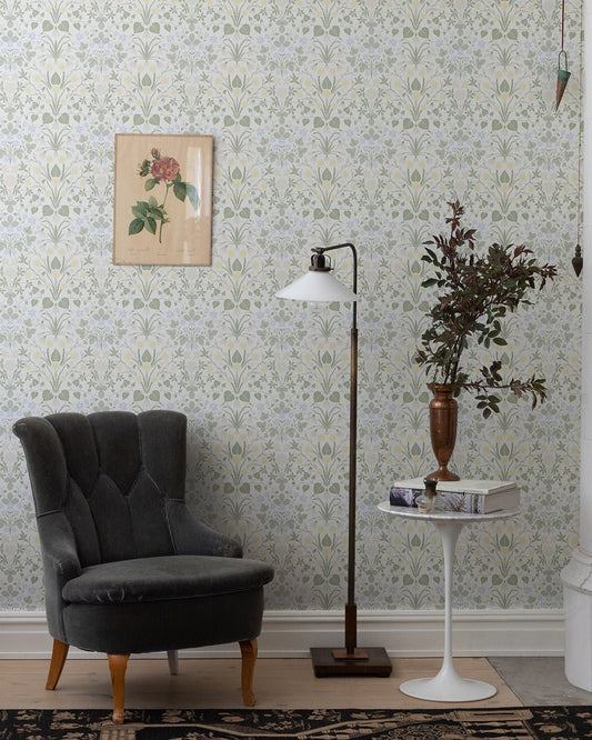 Vårblommor Wallpaper - Beige - Midbec - 12317 - Premier Wallcovering