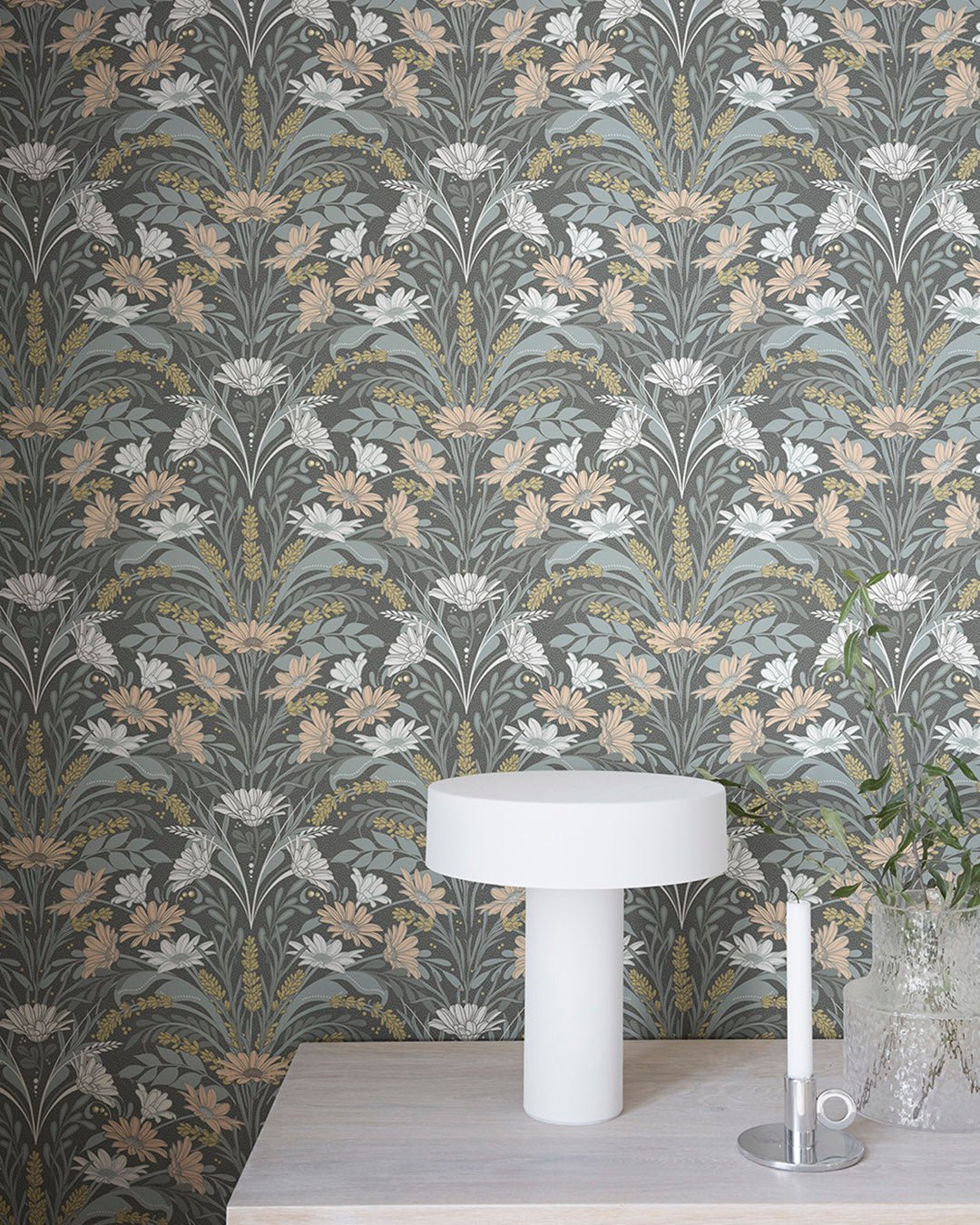 Värmdö Wallpaper - Light Apricot & Gray - Midbec - 24120 - Premier Wallcovering