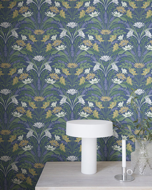 Värmdö Wallpaper - Dark Blue - Midbec - 24116 - Premier Wallcovering
