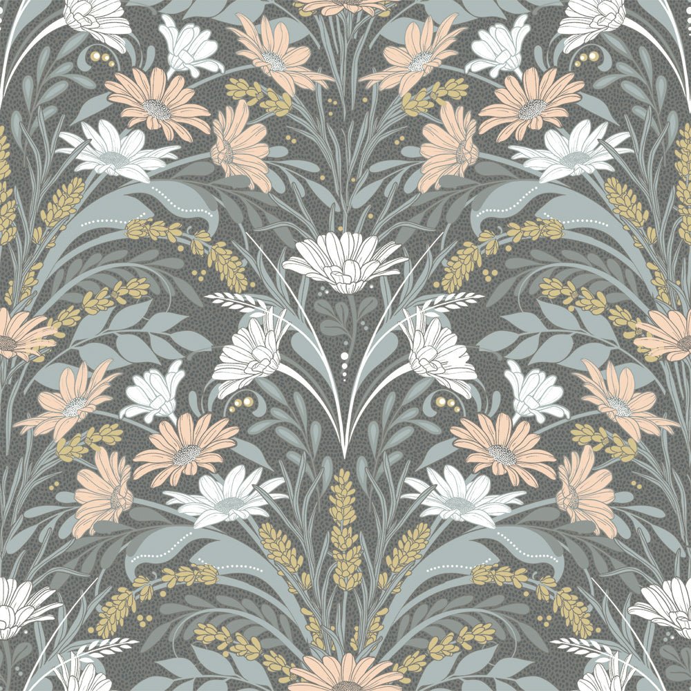 Värmdö Wallpaper - Light Apricot & Gray - Midbec - 24120 - Premier Wallcovering
