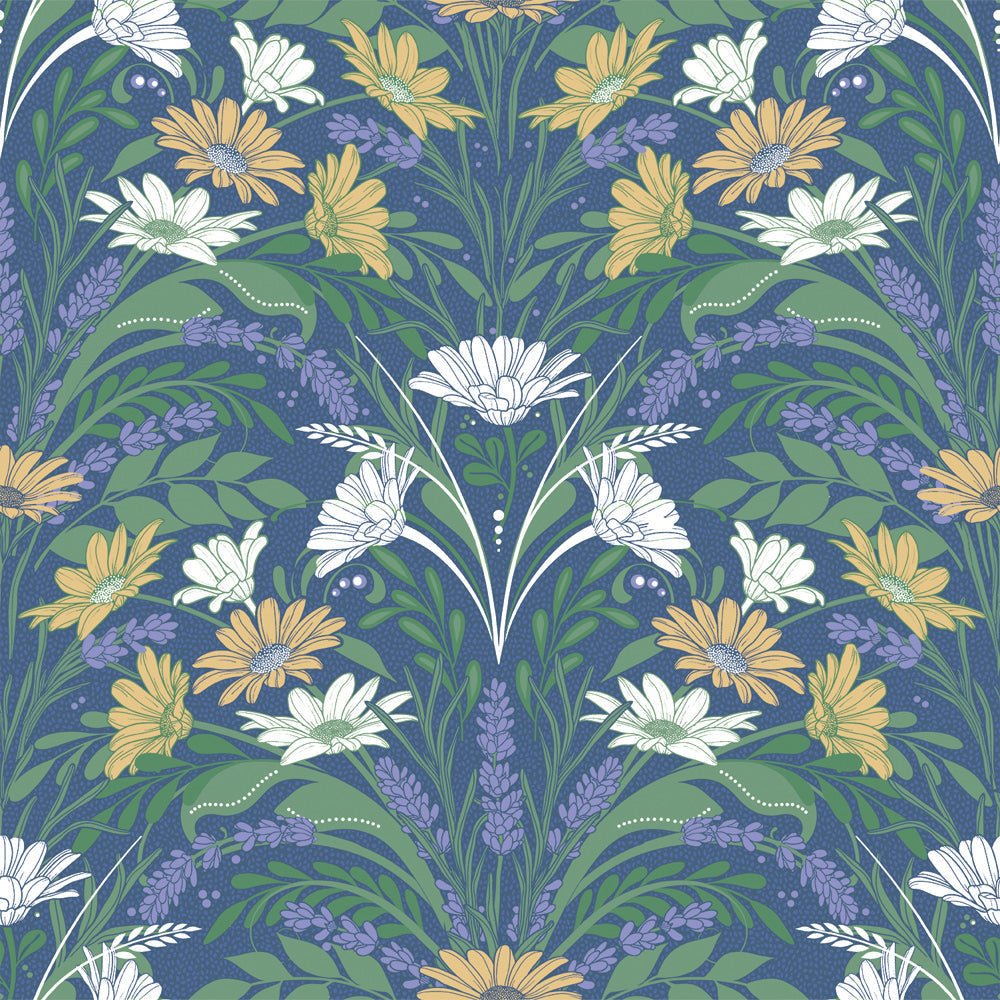 Värmdö Wallpaper - Dark Blue - Midbec - 24116 - Premier Wallcovering