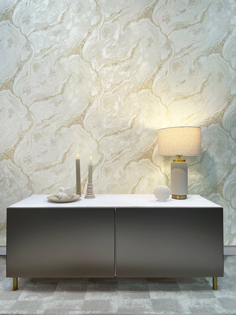 Vasari Marble Wallpaper - Natural - Rasch - 529425 - Premier Wallcovering