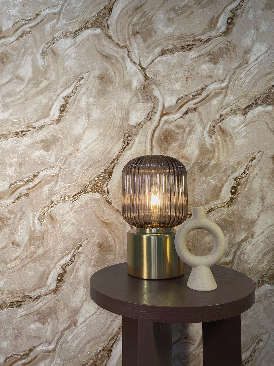 Vasari Marble Wallpaper - Taupe - Rasch - 529456 - Premier Wallcovering
