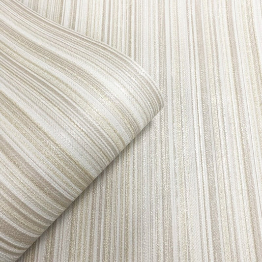 Venezia Stripe Metallic Wallpaper - Natural - Muriva - M66517 - Premier Wallcovering