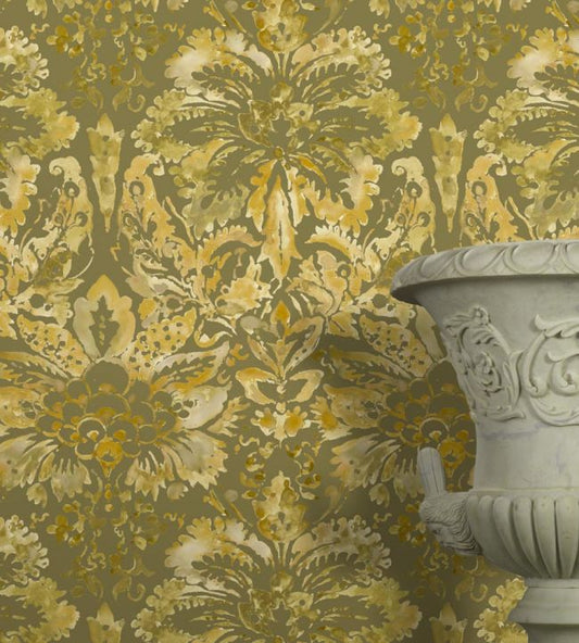 Venezia Wallpaper - Olive - Madeaux - W2800 - 06 - Premier Wallcovering