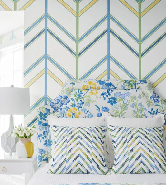 Ventura Wallpaper - Blue & Green - Thibaut - T14354 - Premier Wallcovering