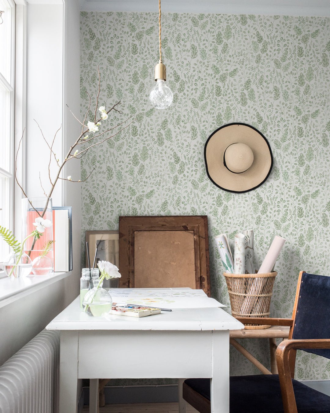 Vera Wallpaper - Green - Midbec - 27014 - Premier Wallcovering