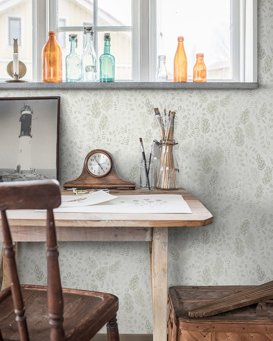 Vera Wallpaper - Beige & Gray - Midbec - 27011 - Premier Wallcovering