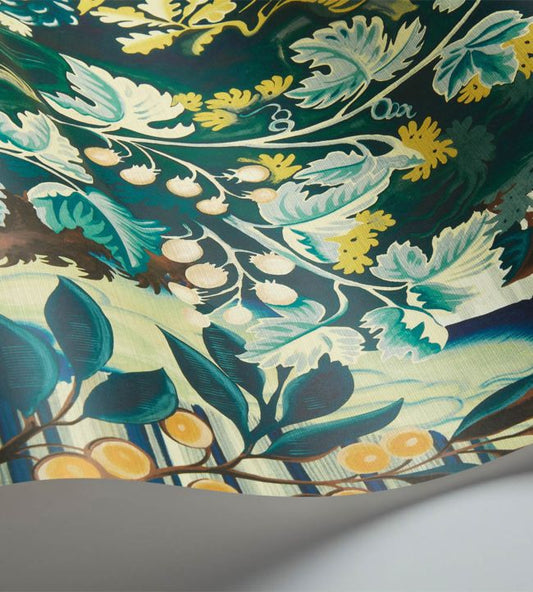 Verdure Tapestry Wallpaper - Viridian, Teal, Ink & Chartreuse - 118/17038 - Cole & Son - Premier Wallcovering